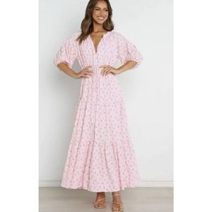 Petal & Pup Womens Size 12 Ariana Pink Floral‎ Maxi Dress